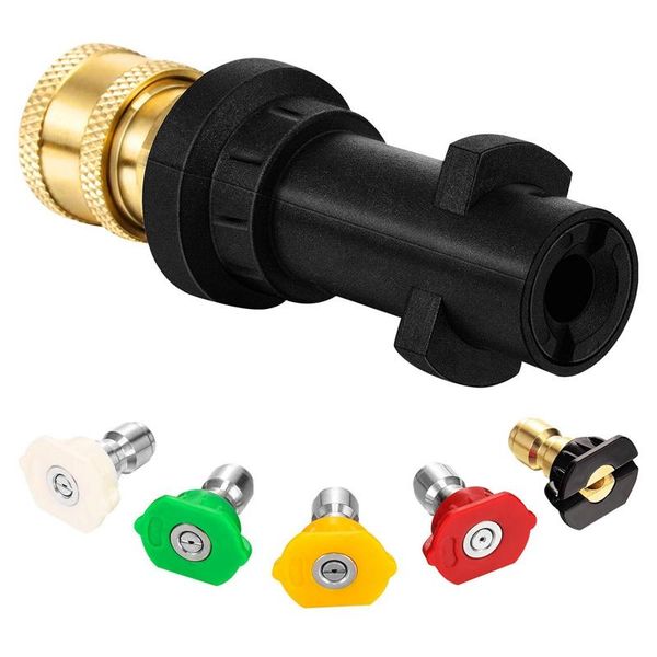 pressure washergun adapter with 1/4 inch brass female quick connector fitting and 5 packs multiple degrees was watering equipments
pressure washergun adapter with 1/4 inch brass female quick connector fitting and 5 packs multiple degrees was watering equipments