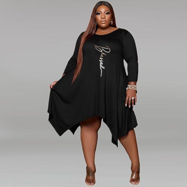 plus size dresses xl-5xl wholesale drop 2021 winter elegant dress fashion solid color irregular long sleeve o neck loose, Black
plus size dresses xl-5xl wholesale drop 2021 winter elegant dress fashion solid color irregular long sleeve o neck loose, Black