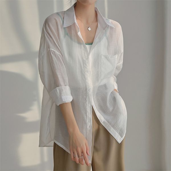 chiffon thin summer sweet chic large size casual stylish see through long sleeve transparent white blouses 210601
chiffon thin summer sweet chic large size casual stylish see through long sleeve transparent white blouses 210601