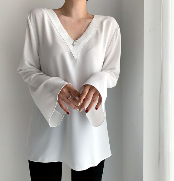chic brief solid streetwear flare sleeves korean oversize loose all match stylish women t-shirts 210421, White 
chic brief solid streetwear flare sleeves korean oversize loose all match stylish women t-shirts 210421, White