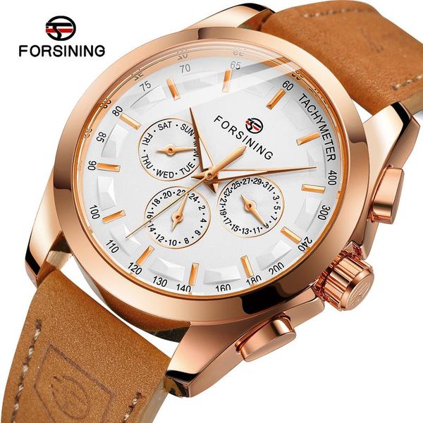 wristwatches forsinng men's three eye nail scale mechanical movement watch circular brown belt wrist, Slivery;brown
wristwatches forsinng men's three eye nail scale mechanical movement watch circular brown belt wrist, Slivery;brown