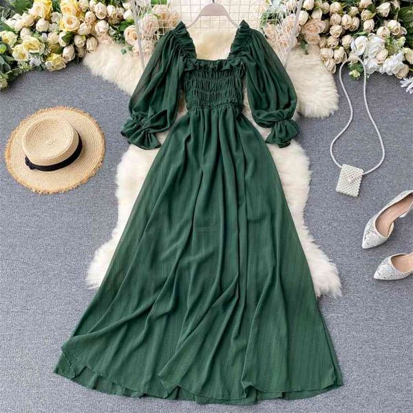 summer beach chiffon long dress elegant solid lantern sleeve high waist women maxi dress party club ladies vestidos new 210331, Black;gray
summer beach chiffon long dress elegant solid lantern sleeve high waist women maxi dress party club ladies vestidos new 210331, Black;gray