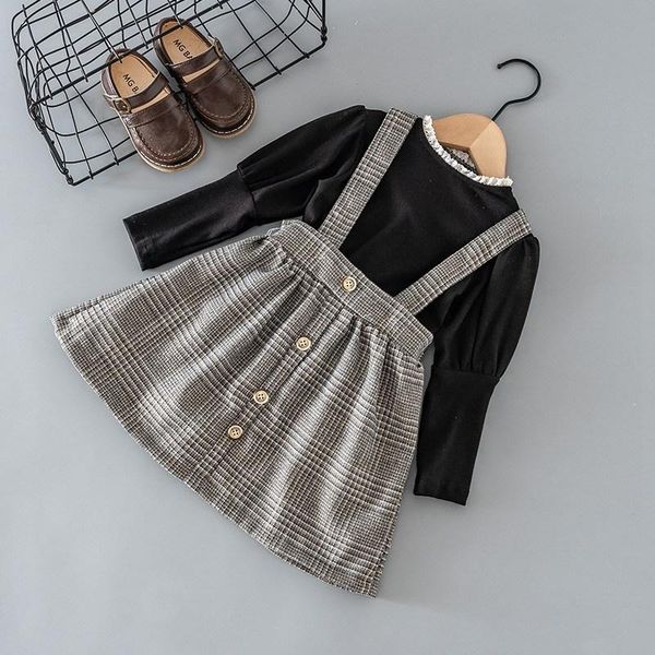 clothing sets 2021 outfits kids autumn girls princess clothes set baby children long sleeve t-shirt+overall plaided dress 2pcs suit adk, White
clothing sets 2021 outfits kids autumn girls princess clothes set baby children long sleeve t-shirt+overall plaided dress 2pcs suit adk, White