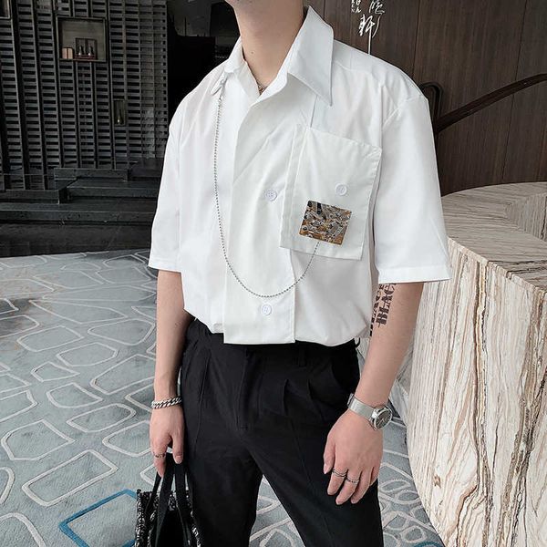 chain decoration shirts men summer short sleeve loose streetwear shirts hip hop harajuku casual shirt social party men clothes 210527, White;black
chain decoration shirts men summer short sleeve loose streetwear shirts hip hop harajuku casual shirt social party men clothes 210527, White;black