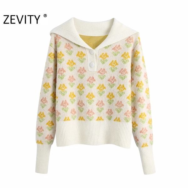 women sweet flower print turn down collar knitting sweater female chic long sleeve casual slim pullovers brand s475 210420, White;black
women sweet flower print turn down collar knitting sweater female chic long sleeve casual slim pullovers brand s475 210420, White;black