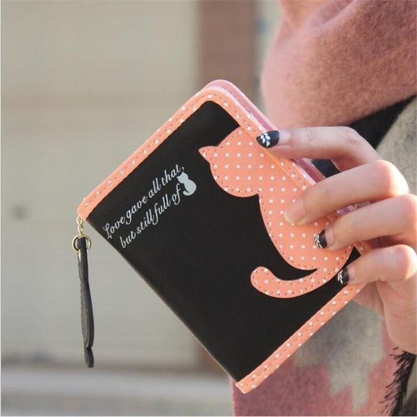 wallets cartoon coin purse fashion women cat polka dot printing short wallet magical bags pu handbags card holder, Red;black
wallets cartoon coin purse fashion women cat polka dot printing short wallet magical bags pu handbags card holder, Red;black