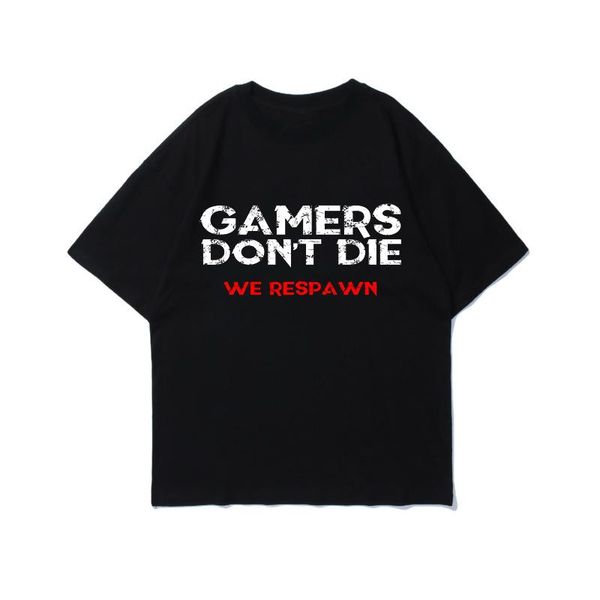 men's t-shirts gamers don't die letter printing short sleeve fashion harajuku street cotton collar oversized tees, White;black
men's t-shirts gamers don't die letter printing short sleeve fashion harajuku street cotton collar oversized tees, White;black