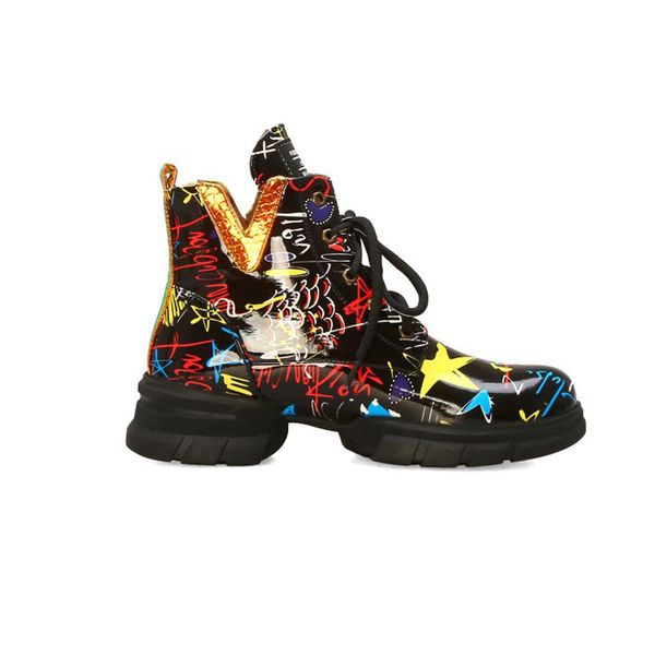 fashio womens shoes autumn and winter retro printing ankle boots women casual short thick bottom 1, Black;white
fashio womens shoes autumn and winter retro printing ankle boots women casual short thick bottom 1, Black;white