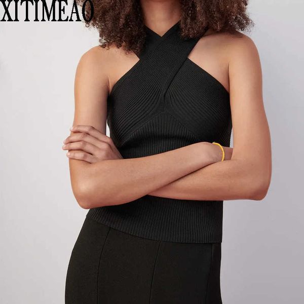 za women fashion cropped solid color knitted blouses vintage backless wide shoulder strap female shirts cross necked vest 210602, White
za women fashion cropped solid color knitted blouses vintage backless wide shoulder strap female shirts cross necked vest 210602, White