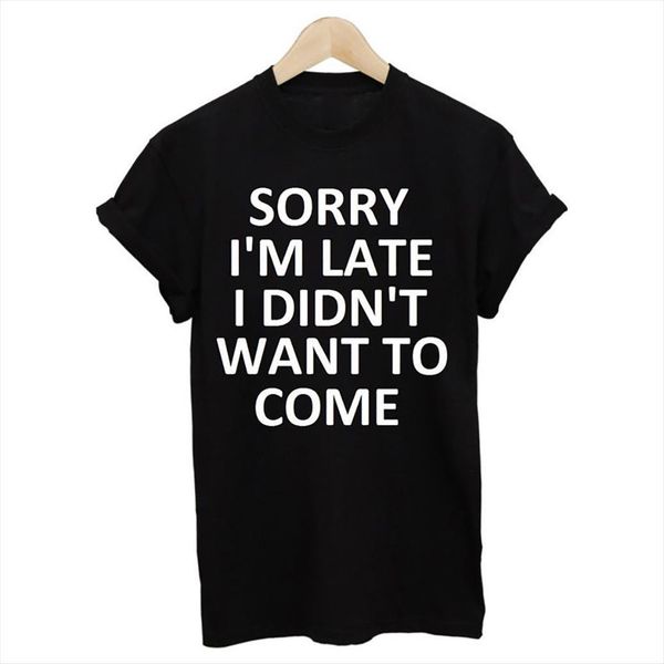 sorry im late i womens t shirts didnt want to letter print women short sleeve o neck loose summer fashion, White
sorry im late i womens t shirts didnt want to letter print women short sleeve o neck loose summer fashion, White