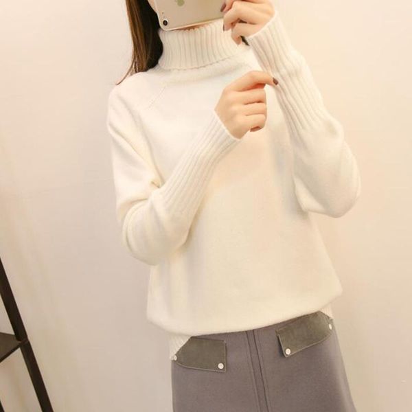 women's sweaters 2021 autumn winter leisure loose knit high-necked pullover thick sweater women cc78, White;black
women's sweaters 2021 autumn winter leisure loose knit high-necked pullover thick sweater women cc78, White;black