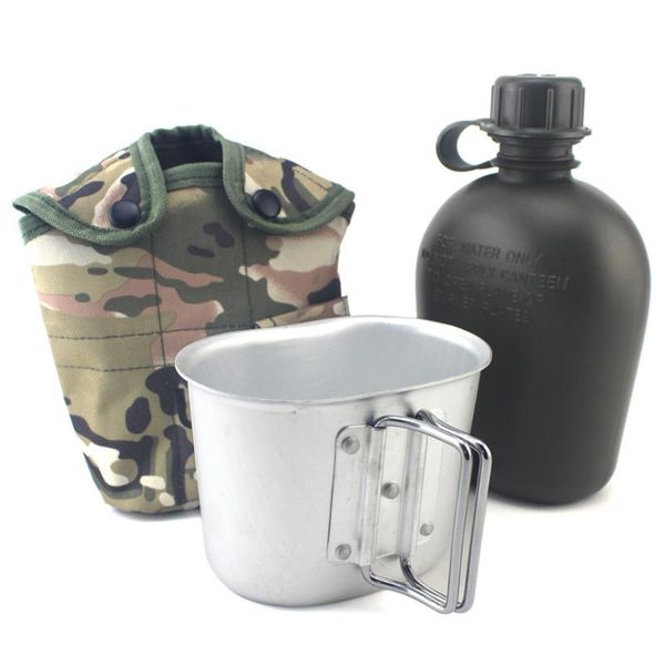 set military water bottle kettle canteen with aluminum bowl and storage bag for hiking camping outdoors random color outdoor bags
set military water bottle kettle canteen with aluminum bowl and storage bag for hiking camping outdoors random color outdoor bags