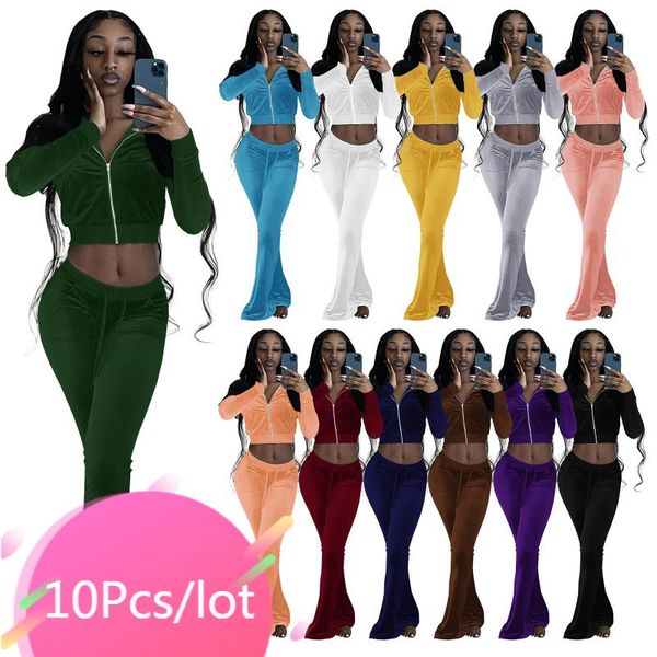 women's two piece pants bulk item wholesale lots fall clothes for women 2 set long sleeve zipper flare velvet tracksuit, White
women's two piece pants bulk item wholesale lots fall clothes for women 2 set long sleeve zipper flare velvet tracksuit, White