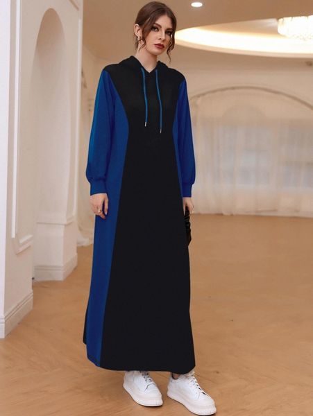 two tone drawstring hoodie dress v7ug#, White;black
two tone drawstring hoodie dress v7ug#, White;black