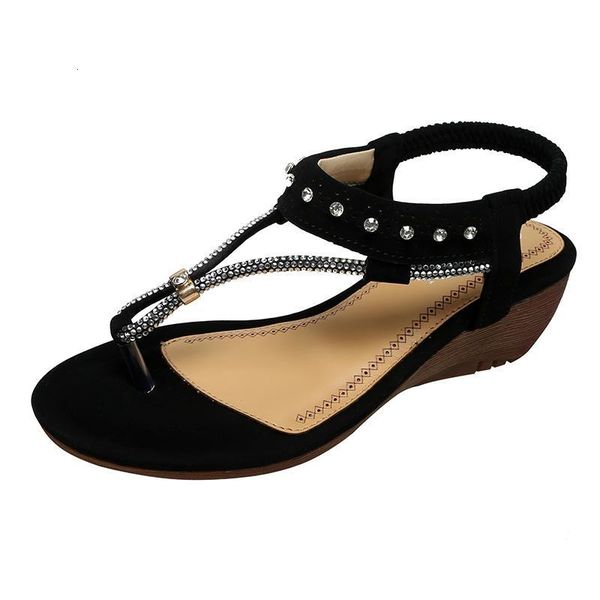 sandals style bohemian sandals women casual rhinestone 's shoes wedge flip flops fashion 464k, Black
sandals style bohemian sandals women casual rhinestone 's shoes wedge flip flops fashion 464k, Black