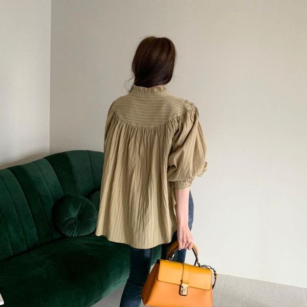 women's stand collar pleated patchwork women blouse single breasted lantern sleeve shirt solid chic femme blusas 380 blouses & shir s s, White
women's stand collar pleated patchwork women blouse single breasted lantern sleeve shirt solid chic femme blusas 380 blouses & shir s s, White