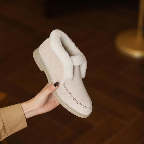 boots cow suede women snow warm wool slip-on ankle winter concise comfortable flat heel shoes zapatos de mujer, Black
boots cow suede women snow warm wool slip-on ankle winter concise comfortable flat heel shoes zapatos de mujer, Black