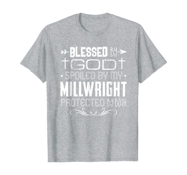 blessed by god spoiled by my millwright protected by both t-shirt, White;black
blessed by god spoiled by my millwright protected by both t-shirt, White;black