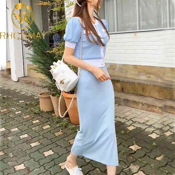 summer fashion women's 2 piece set puff sleeved cardigan o-neck sweater + elastic waist skirt casual knitted suit 210520, White
summer fashion women's 2 piece set puff sleeved cardigan o-neck sweater + elastic waist skirt casual knitted suit 210520, White