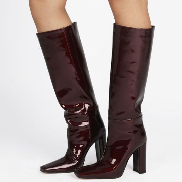 boots modern women winter knee high square toe 10 cm chunky heels pure color outdoor fashion wedding street style, Black
boots modern women winter knee high square toe 10 cm chunky heels pure color outdoor fashion wedding street style, Black