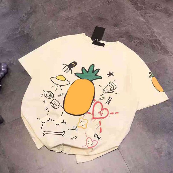 2022 factory wholesale new high version spring and summer fashion pineapple printing lovely age reducing fresh korean casual loose short sle, White
2022 factory wholesale new high version spring and summer fashion pineapple printing lovely age reducing fresh korean casual loose short sle, White