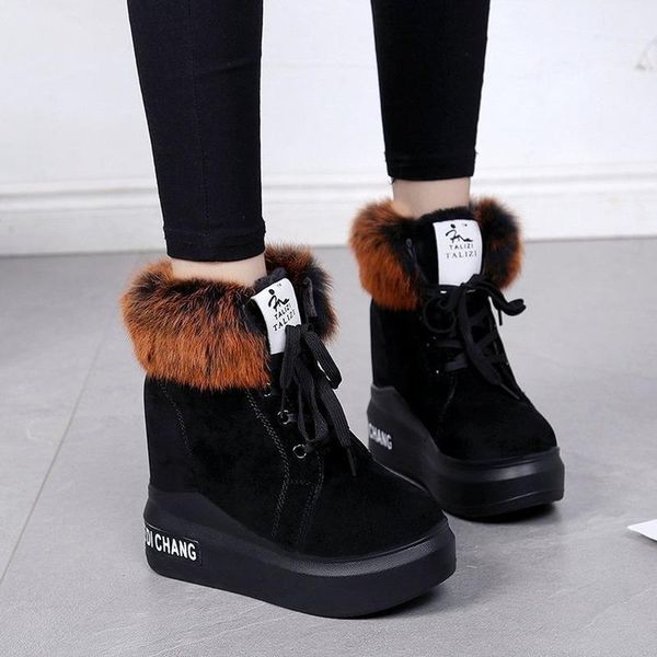 boots 2021 women fashion warm winter snow stylish ankle wedge platform 10.5cm high heels botas de mujer, Black
boots 2021 women fashion warm winter snow stylish ankle wedge platform 10.5cm high heels botas de mujer, Black
