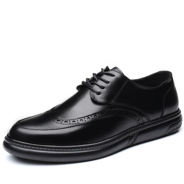 men dress shoes formal wedding leather shoes retro brogue business office mens flats oxfords, Black 
men dress shoes formal wedding leather shoes retro brogue business office mens flats oxfords, Black