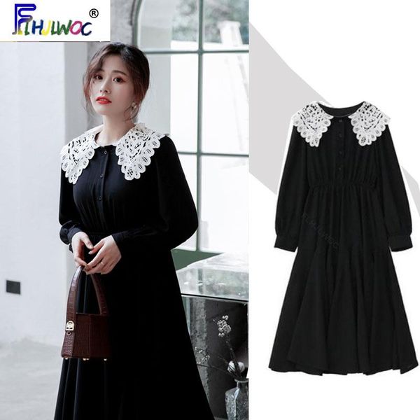 casual dresses long black women elegant sleeve slim waist a line korean style temperament lady white lace button shirt dress, Black;gray
casual dresses long black women elegant sleeve slim waist a line korean style temperament lady white lace button shirt dress, Black;gray