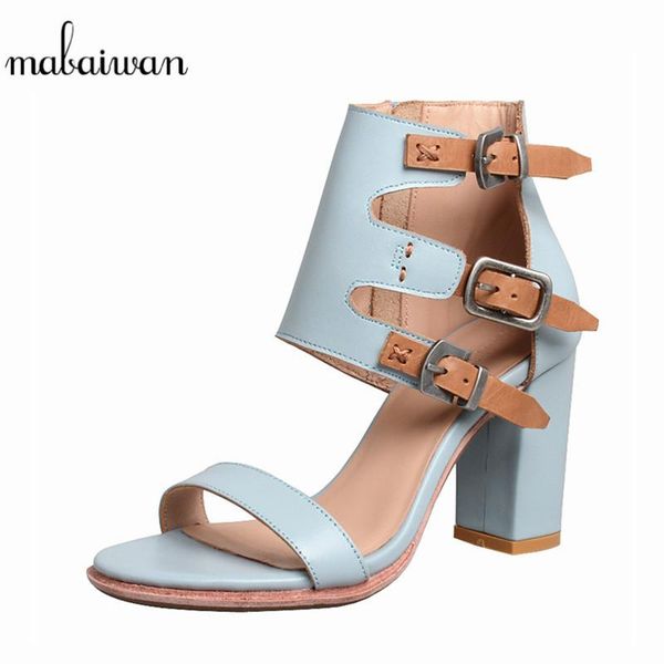 mabaiwan summer women sandals square high heels gladiator buckle party chunky dress shoes woman genuine leather open toe pumps, Black
mabaiwan summer women sandals square high heels gladiator buckle party chunky dress shoes woman genuine leather open toe pumps, Black
