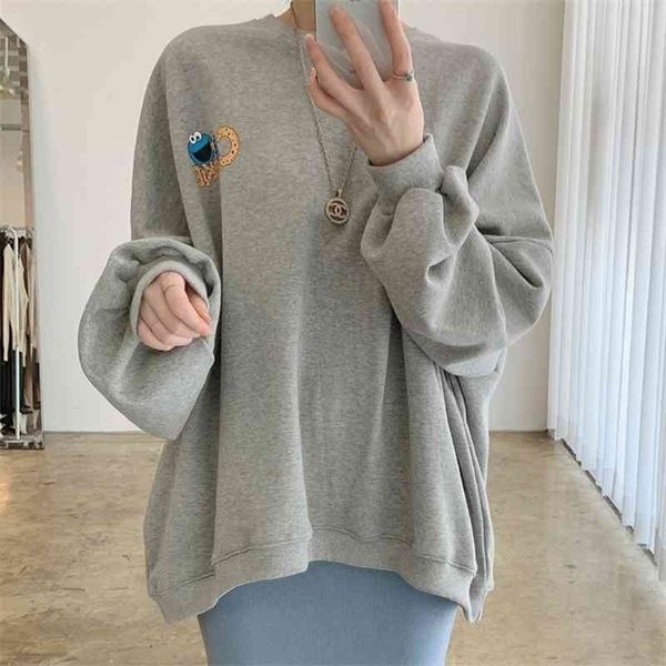 2021 autumn new korean chic children's fun cartoon print loose long sleeve sweater women's 3 colors, Black
2021 autumn new korean chic children's fun cartoon print loose long sleeve sweater women's 3 colors, Black