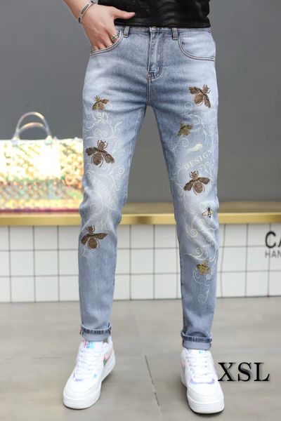 jean spring thin flower full bee print broca de leg little cute trend all-match cowboy male pants, Blue
jean spring thin flower full bee print broca de leg little cute trend all-match cowboy male pants, Blue