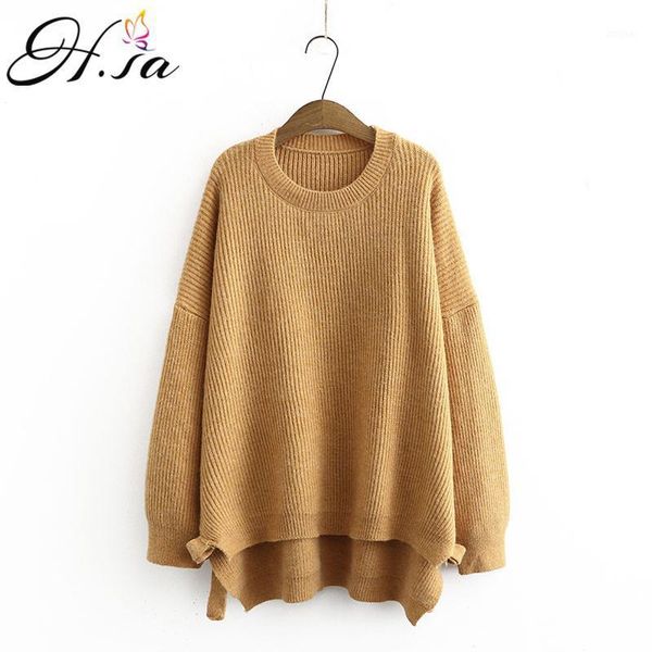 hsa 2021 winter women sweater and oversized knitwear oneck irregular hems soft warm chic korean ugly jumpers women's sweaters, White;black
hsa 2021 winter women sweater and oversized knitwear oneck irregular hems soft warm chic korean ugly jumpers women's sweaters, White;black