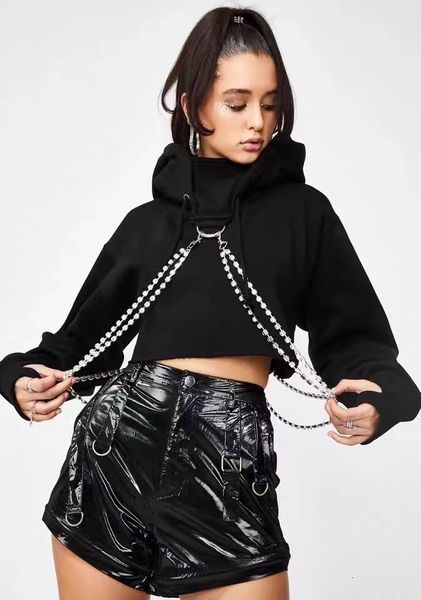hoodies Cool chic fashion casual strass loose hip-hop streetwear short hoodie pulley top harvest, Black
hoodies Cool chic fashion casual strass loose hip-hop streetwear short hoodie pulley top harvest, Black