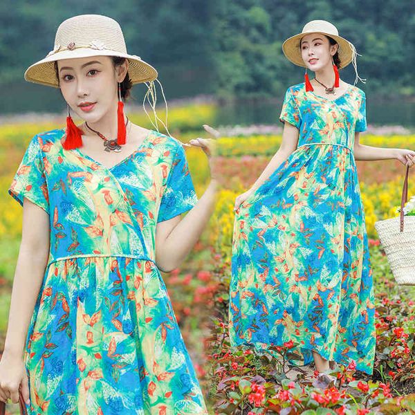 dresses summer ethnic style large print waist slim v-neck long skirt swing women's dress yz8211, Black;gray
dresses summer ethnic style large print waist slim v-neck long skirt swing women's dress yz8211, Black;gray