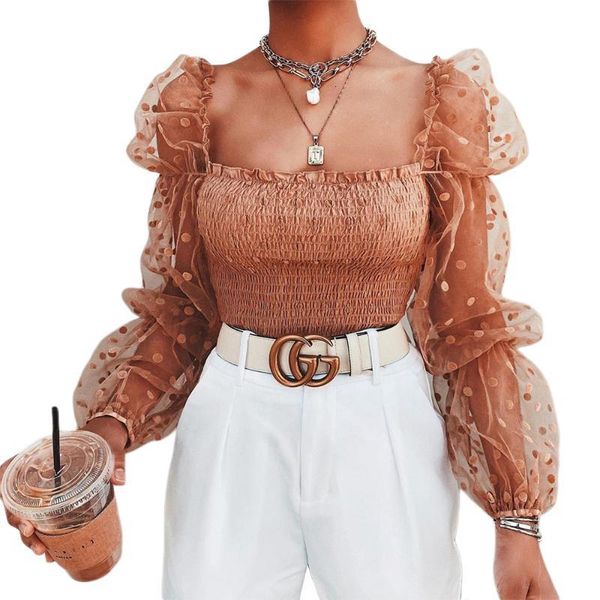 women's blouses & shirts spring summer women lace see-through polka dot square neck puff long sleeve crop female blouse clubwear, White
women's blouses & shirts spring summer women lace see-through polka dot square neck puff long sleeve crop female blouse clubwear, White