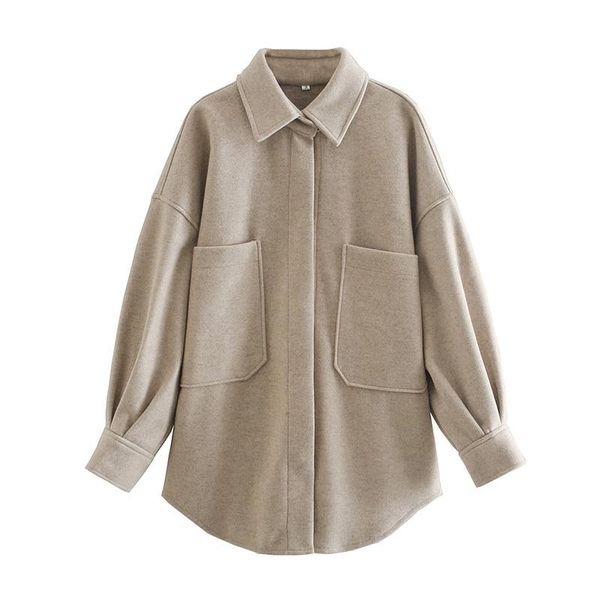 women's wool & blends winter female temperament simple loose wild lapel concealed button pocket long-sleeved women jacket, Black
women's wool & blends winter female temperament simple loose wild lapel concealed button pocket long-sleeved women jacket, Black