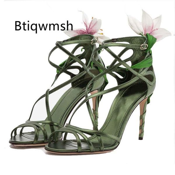 green sheepskin flower sandals women open toe cross strap pink high heel shoes woman wedding, Black
green sheepskin flower sandals women open toe cross strap pink high heel shoes woman wedding, Black