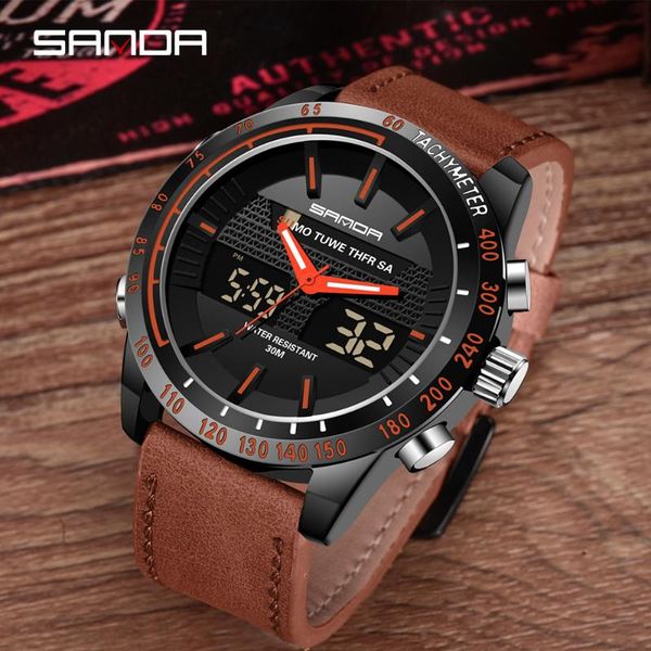 wristwatches sanda fashion mens watches 3atm waterproof leather wristwatch men military quartz watch sport relogio masculino 77, Slivery;brown
wristwatches sanda fashion mens watches 3atm waterproof leather wristwatch men military quartz watch sport relogio masculino 77, Slivery;brown