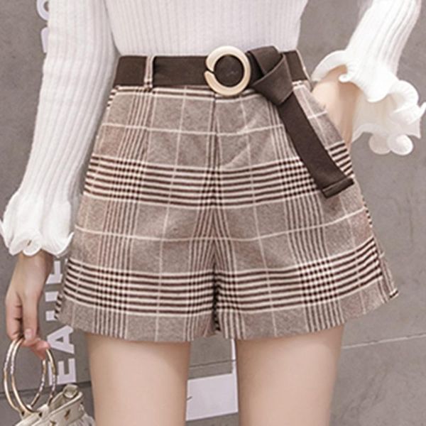 women's shorts korean autumn winter plaid women plus size high waist pockets booty vintage casual black khaki short pants mujer, White;black
women's shorts korean autumn winter plaid women plus size high waist pockets booty vintage casual black khaki short pants mujer, White;black