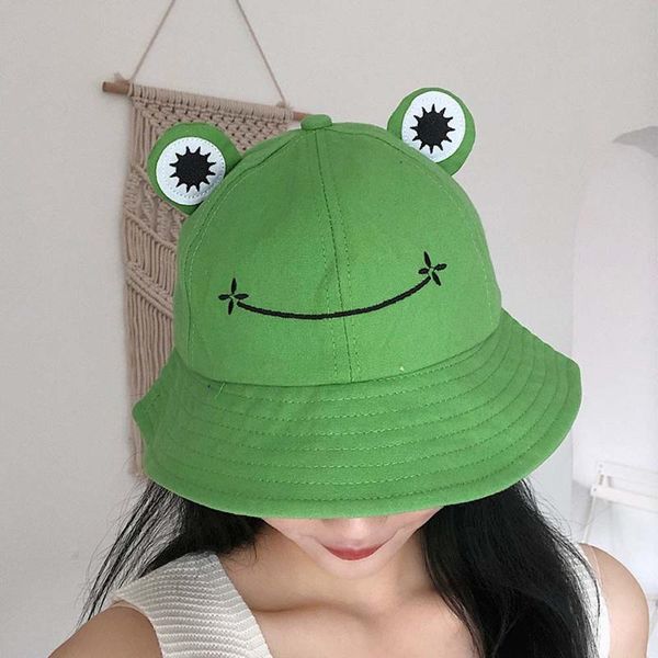 wide brim hats 1pc cute women summer fashion cotton cartoon frog bucket hat men outdoor foldable fisherman casual travel sun caps, Blue;gray 
wide brim hats 1pc cute women summer fashion cotton cartoon frog bucket hat men outdoor foldable fisherman casual travel sun caps, Blue;gray