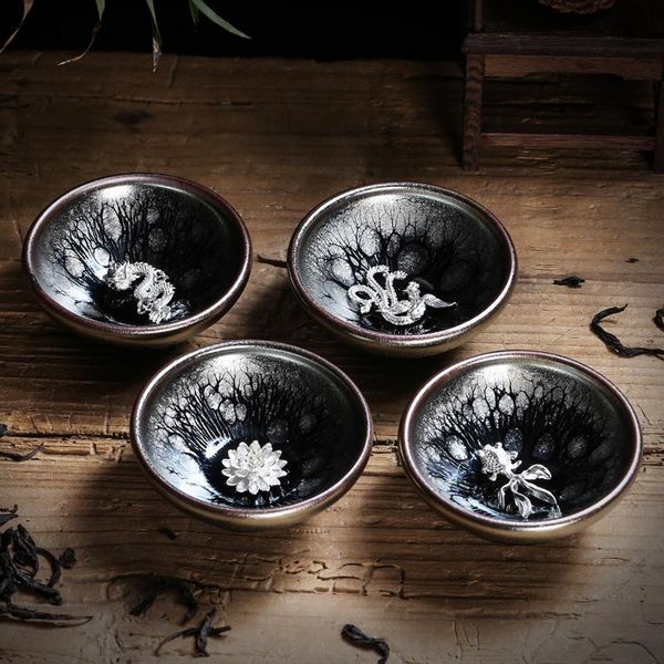 ceramic tea cup chinese style coffee mug tianmu glaze inlaid with silver drop kungfu kiln pottey individual master single teacup mugs
ceramic tea cup chinese style coffee mug tianmu glaze inlaid with silver drop kungfu kiln pottey individual master single teacup mugs