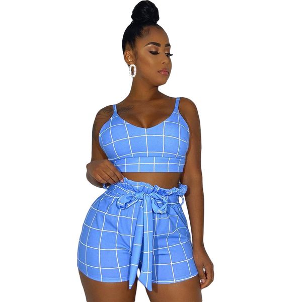 summer girls refreshing sets latest plaid two pieces outfits women spaghetti cropped and shorts high waist + sash home clubwear, Gray
summer girls refreshing sets latest plaid two pieces outfits women spaghetti cropped and shorts high waist + sash home clubwear, Gray