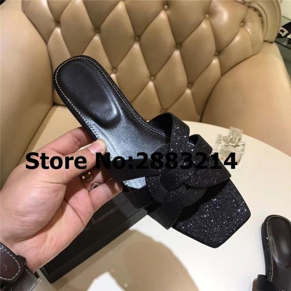 slippers bling sequins lady tribute patent leather open toe fashion flats shoes outside shinny woman slides brand, Black
slippers bling sequins lady tribute patent leather open toe fashion flats shoes outside shinny woman slides brand, Black