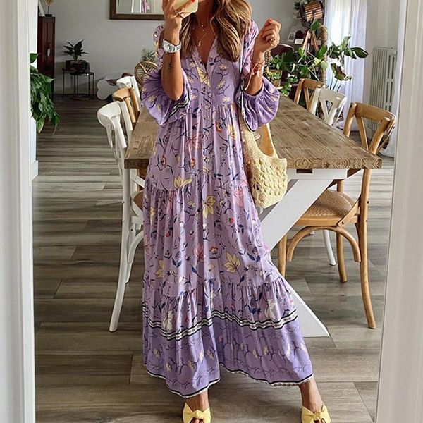 casual dresses women's clothing sell 2021autumn elegant printed loose long sleeves dress maxi woman violet, Black;gray
casual dresses women's clothing sell 2021autumn elegant printed loose long sleeves dress maxi woman violet, Black;gray
