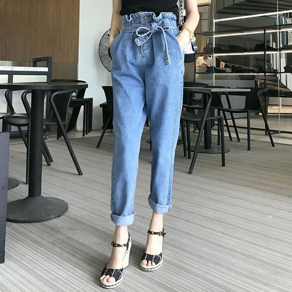 high waist sash harem pants women trousers streetwear 2021 spring casual female zipper button full length women's jeans, Blue
high waist sash harem pants women trousers streetwear 2021 spring casual female zipper button full length women's jeans, Blue