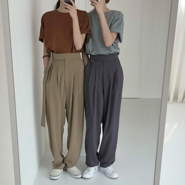 women's pants & capris women loose korean high waist office lady trousers female streetwear baggy bandage belt mopping solid suit, Black;white
women's pants & capris women loose korean high waist office lady trousers female streetwear baggy bandage belt mopping solid suit, Black;white