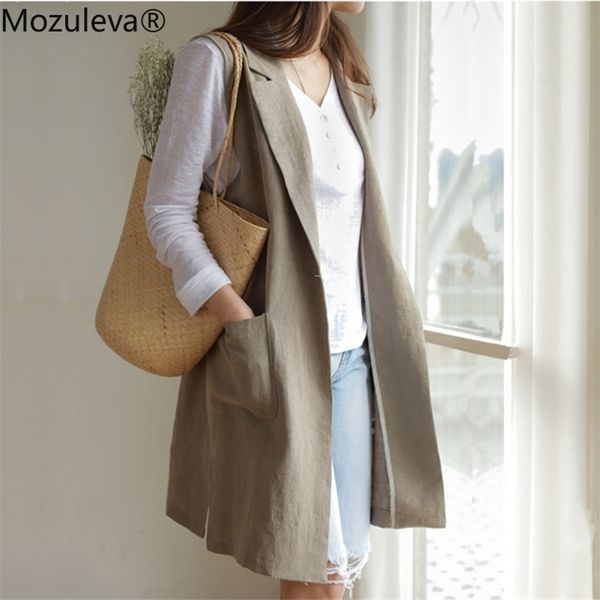 single-breasted loosely contracted autumn sleeveless coat white linen suit vest in the eldest daughter 210416, Black;brown
single-breasted loosely contracted autumn sleeveless coat white linen suit vest in the eldest daughter 210416, Black;brown