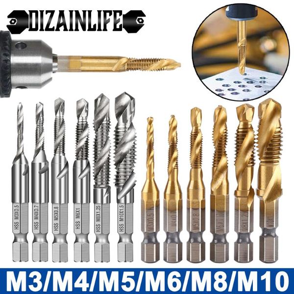 hand tools 6/7pcs m3-m10 hss screw thread metric tap drill bits set hex shank titanium plated compound bit kit
hand tools 6/7pcs m3-m10 hss screw thread metric tap drill bits set hex shank titanium plated compound bit kit