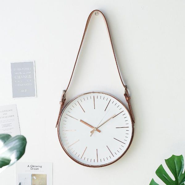 wall clocks modern clock hanging leather belt living room background fashion decoration home decor
wall clocks modern clock hanging leather belt living room background fashion decoration home decor