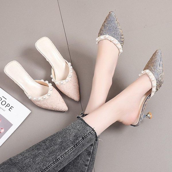 slippers casual high-heeled shoes lady cover toe slides slipers women low string bead luxury thin 2021 pointed summer scandals f, Black
slippers casual high-heeled shoes lady cover toe slides slipers women low string bead luxury thin 2021 pointed summer scandals f, Black
